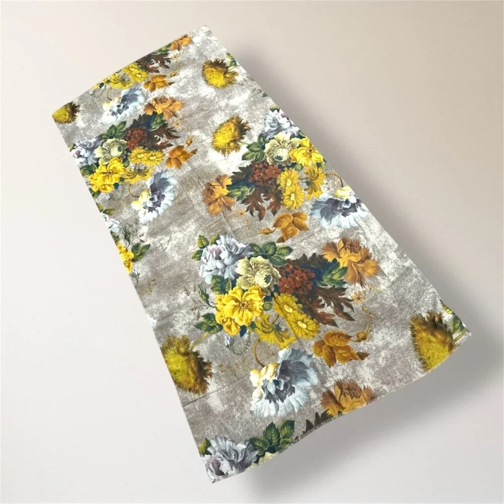 Floral Yellow & Gray Women's Scarf Wrap